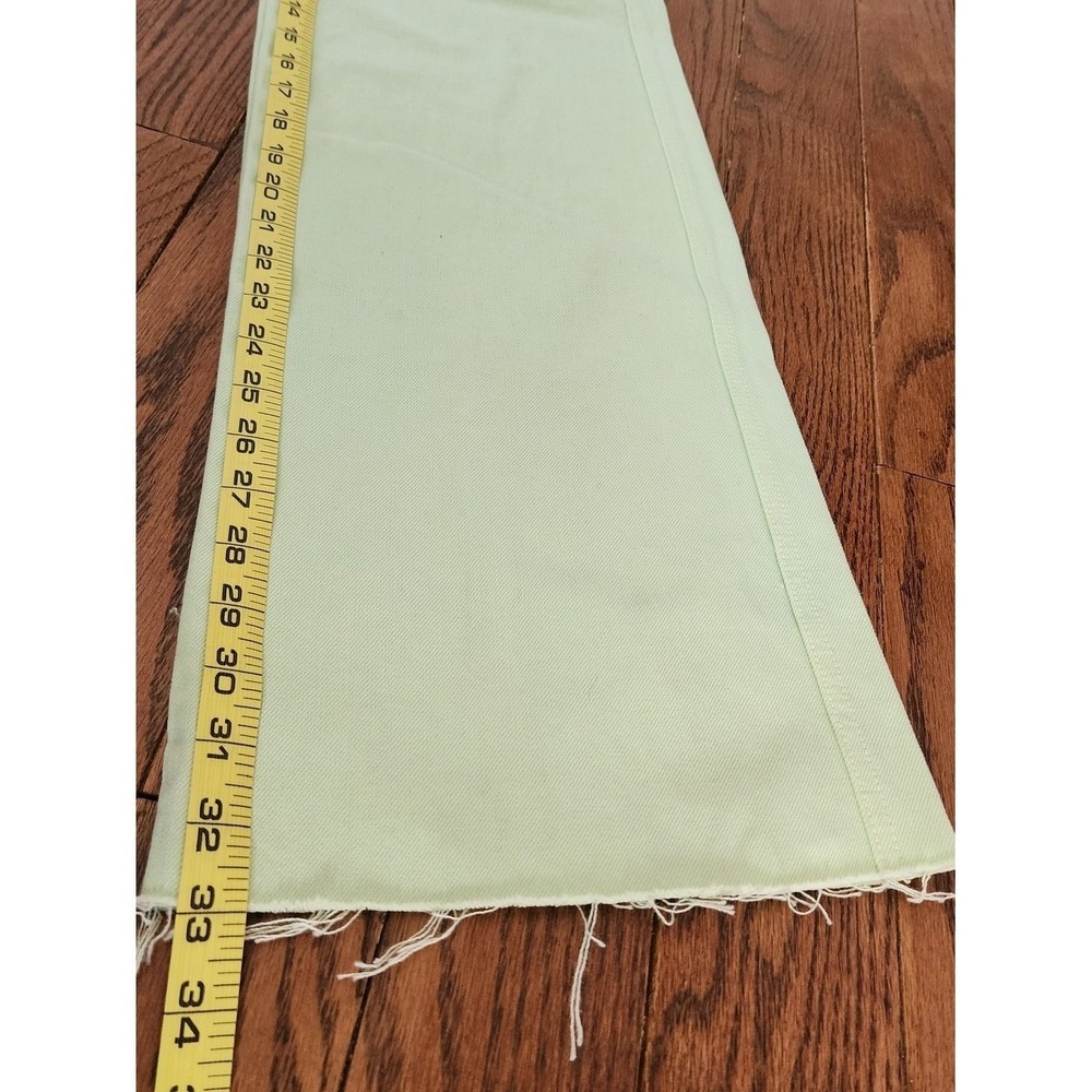 Veronica Beard Taylor Wide Leg Jeans Womens 23 Green Pistachio High Rise Raw Hem - Picture 6 of 14